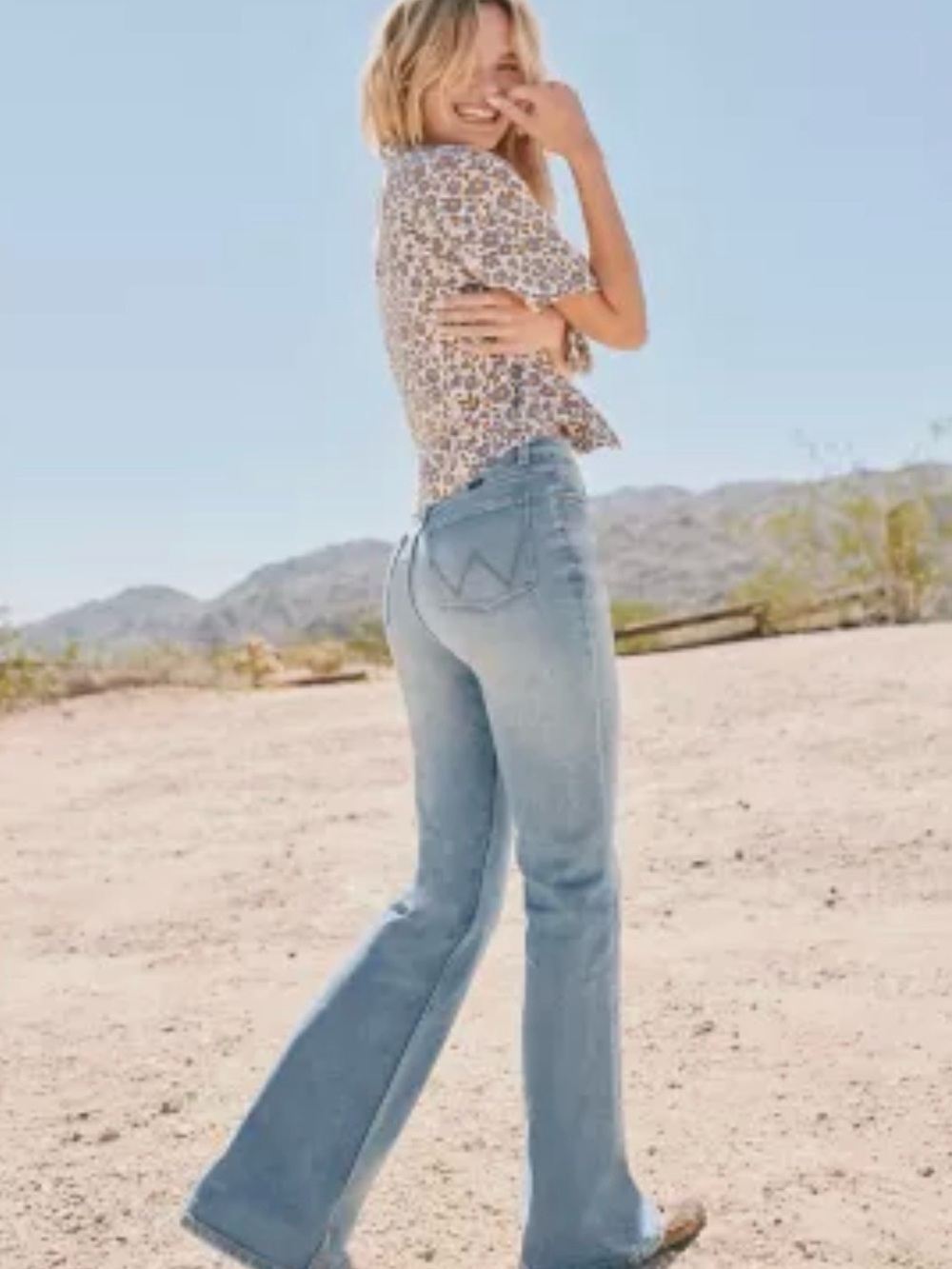 Wrangler Light Blue Flare Jeans for Women